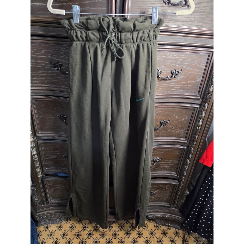Nike Phoenix Fleece High Waisted Wide Leg Sweatpants Olive Green DQ6168-355 XS